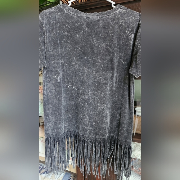 BiBi Washed Black Fringe Top - Picture 4 of 4